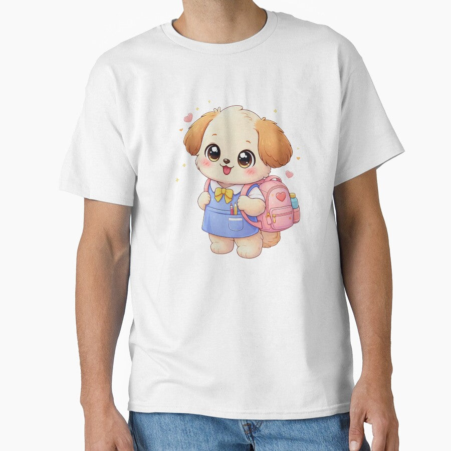 Kawaii Puppy to School - Cute Dog with Pink Backpack. by Lylysun