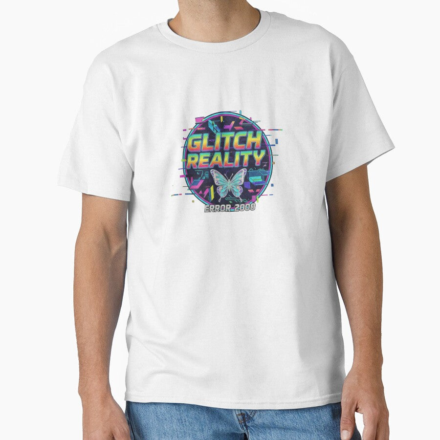 Retro design with butterfly, glitch effect and Y2K aesthetic. by Rebel-Youth T-Shirts, Hoodie, Sweatshirt (Image 1)