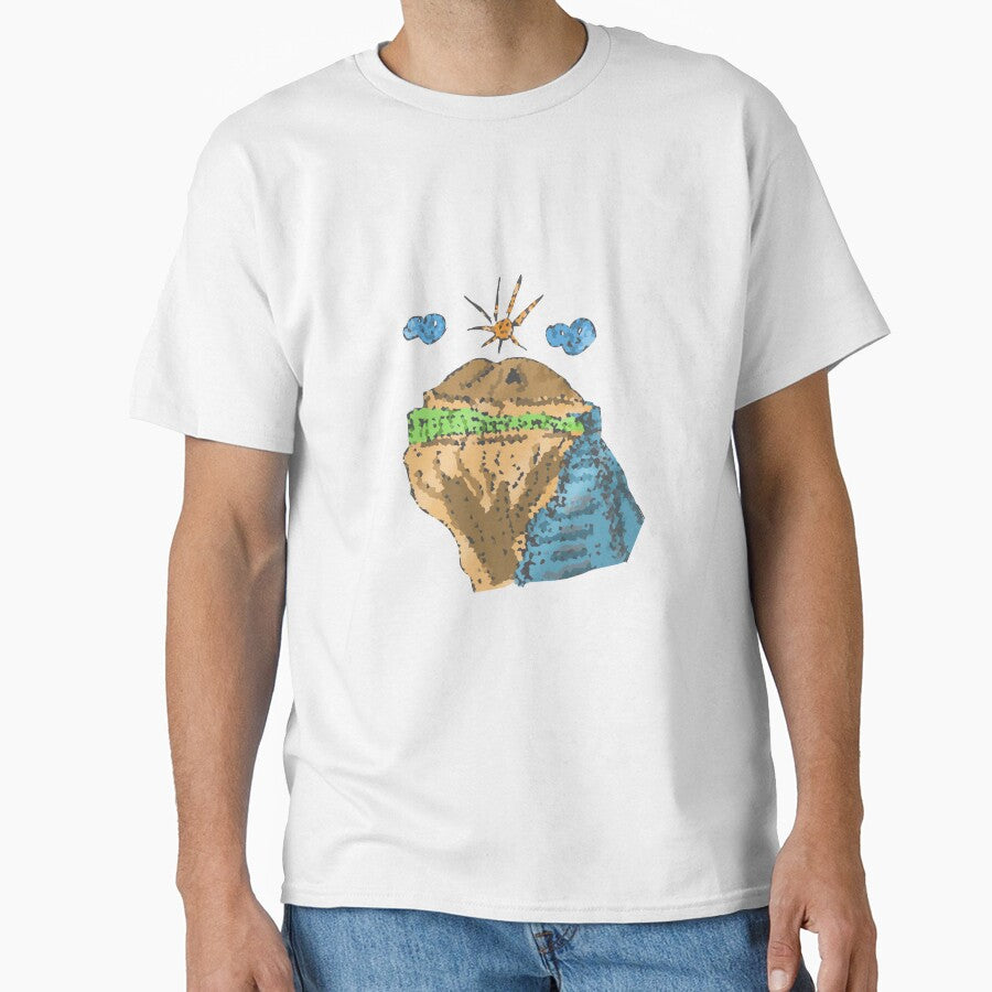 pixel mountain  sun clouds by Coffeemerc117 T-Shirts, Hoodie, Sweatshirt | BlankRebels.com (Image 1)