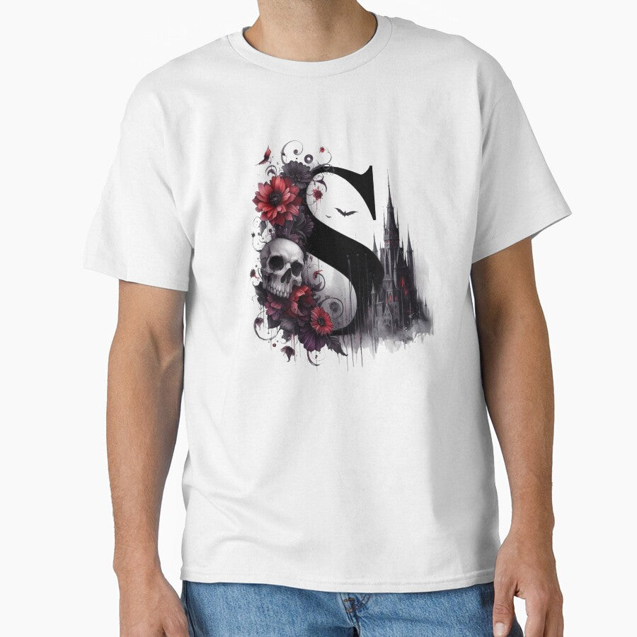 Gothic Halloween Skull and Roses S by CultDigHoriz T-Shirts, Hoodie, Sweatshirt | BlankRebels.com (Image 1)