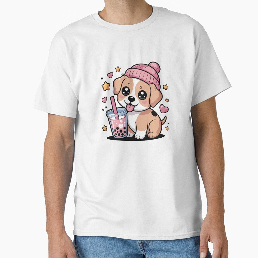 puppy  with bubble tea by jkrphoto T-Shirts, Hoodie, Sweatshirt | BlankRebels.com (Image 1)
