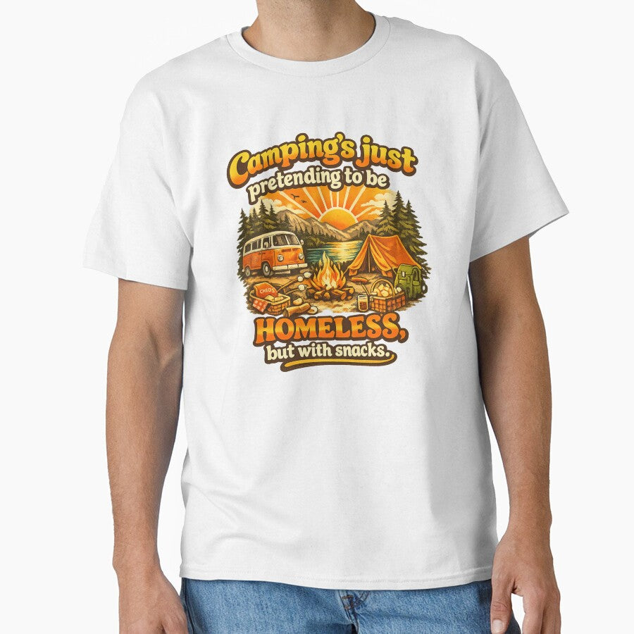 Camping's Just Pretending To Be Homeless,But With Snacks. by jpm70 T-Shirts, Hoodie, Sweatshirt | BlankRebels.com (Image 1)