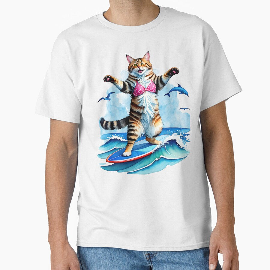 Surfing Cat T-Shirt by Graphitti Squad Hoodie, Sweatshirt | BlankRebels.com (Image 1)