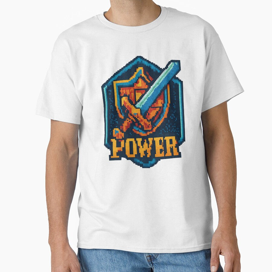 Pixel Quest Sword & Shield – Retro 8-Bit Hex-Art Gaming Design by TONSNAP T-Shirts, Hoodie, Sweatshirt (Image 1)