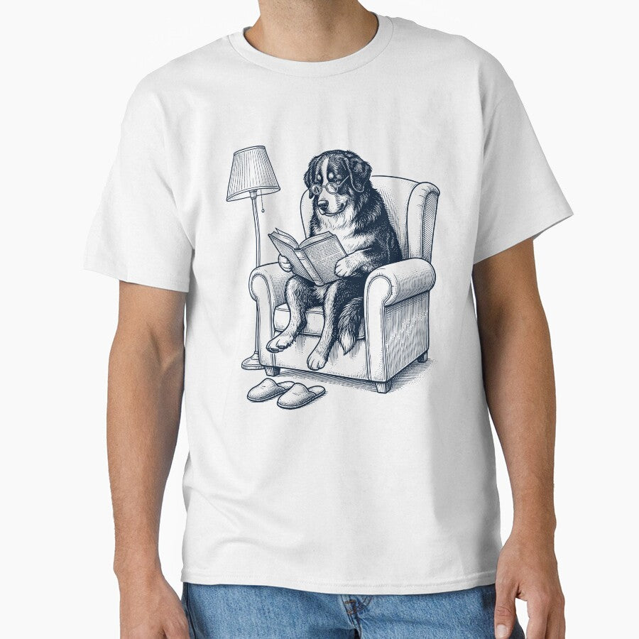 Vintage Bernese Mountain Dog Read Book Dog Mom Dad by DoodleTortle T-Shirts, Hoodie, Sweatshirt | BlankRebels.com (Image 1)