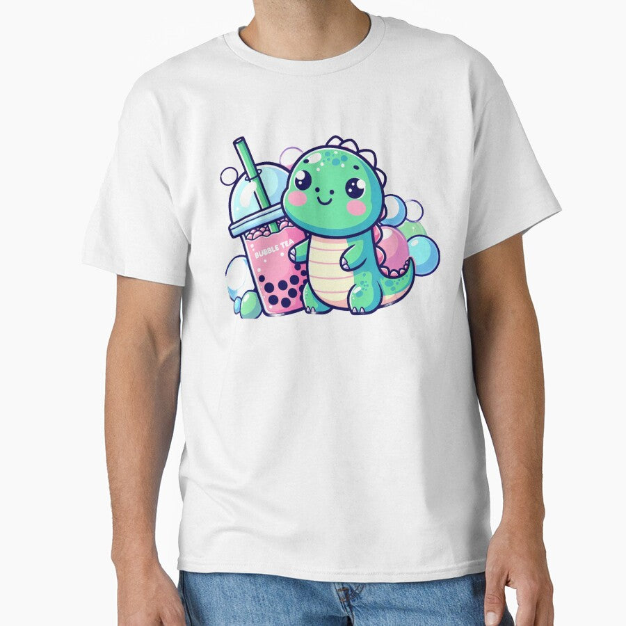Bubble Tea, Cute Dino by quinnteestore T-Shirts, Hoodie, Sweatshirt | BlankRebels.com (Image 1)