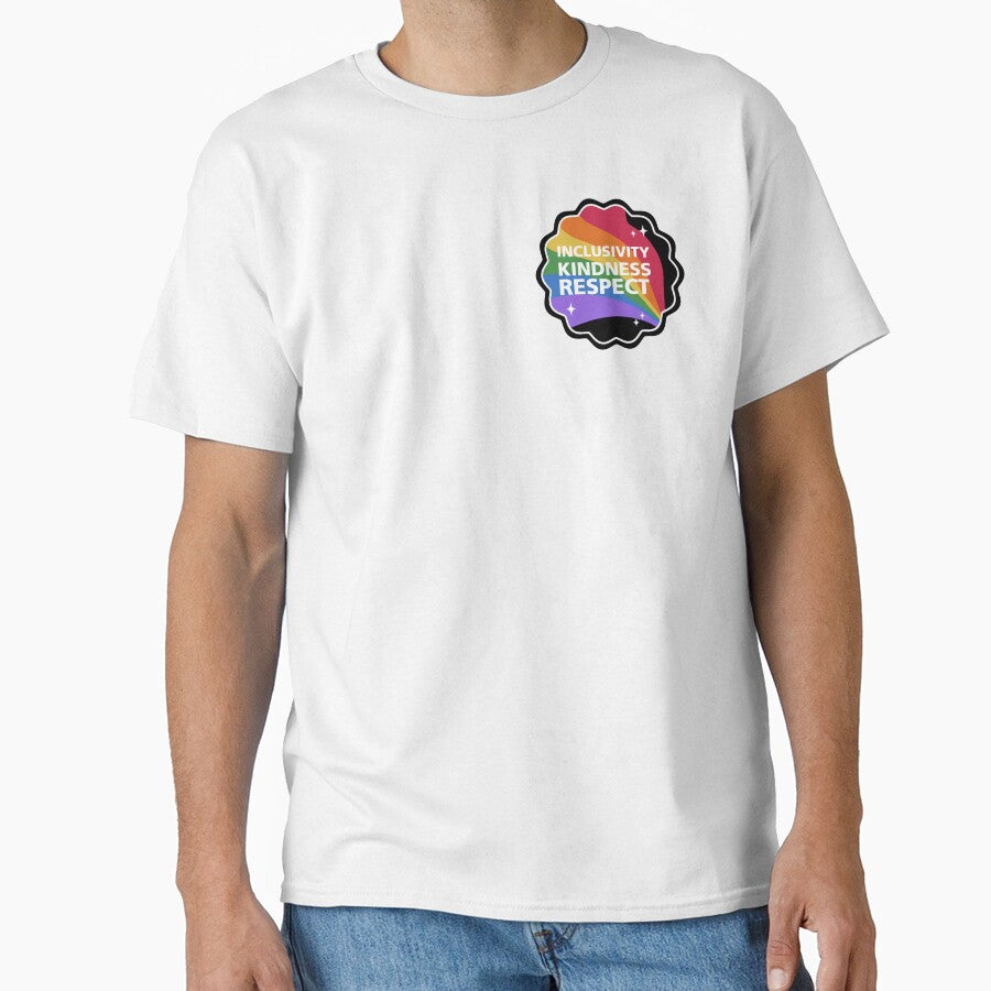 Inclusivity Kindness Respect Pride Rainbow Black by FlyingKickF T-Shirts, Hoodie, Sweatshirt | BlankRebels.com (Image 1)