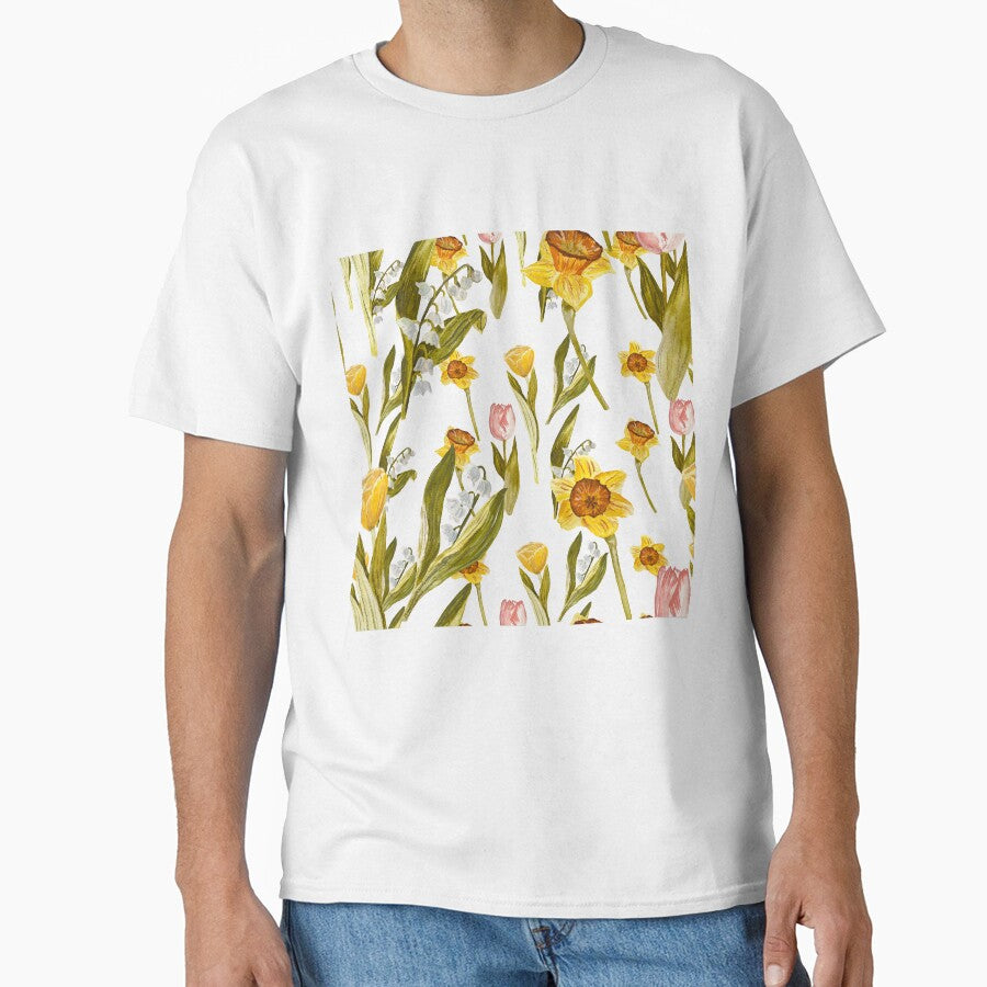 Daffodil Tulip Snowdrop Easter Ornate Pattern Yana Mustafina Boho Soulful T-Shirts, Hoodie, Sweatshirt
