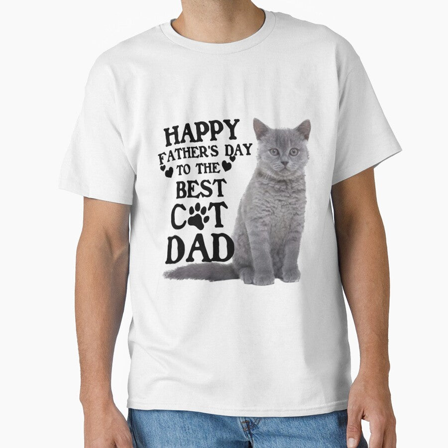 Funny Cat Dad Quotes - Happy Father's Day To The Best Cat Dad by Viktor Kabbach T-Shirts, Hoodie, Sweatshirt (Image 1)
