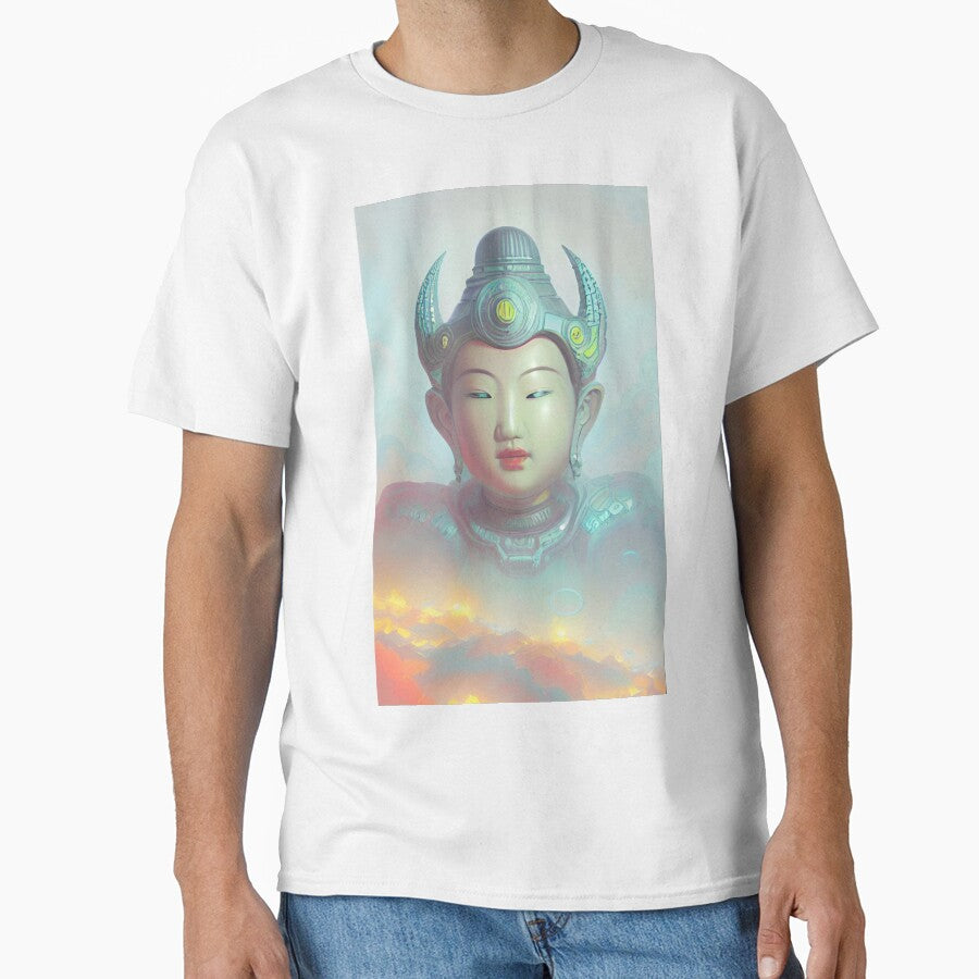 90s Nostalgia Retro Vaporwave buddha Fantasy Futuristic Retro Landscape Illustration by S Y N T H R E A L M... (Image 1)