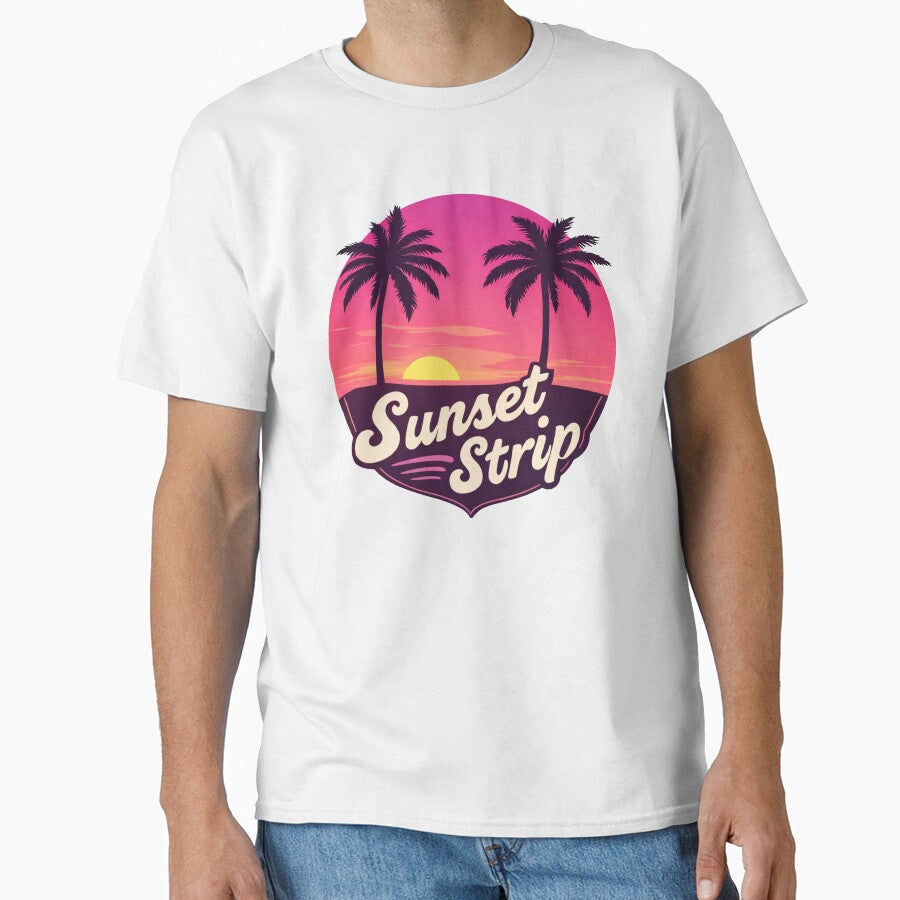 Retro Sunset Strip Palm Trees – Vintage California Sunset Aesthetic by Versengold T-Shirts, Hoodie, Sweatshirt (Image 1)