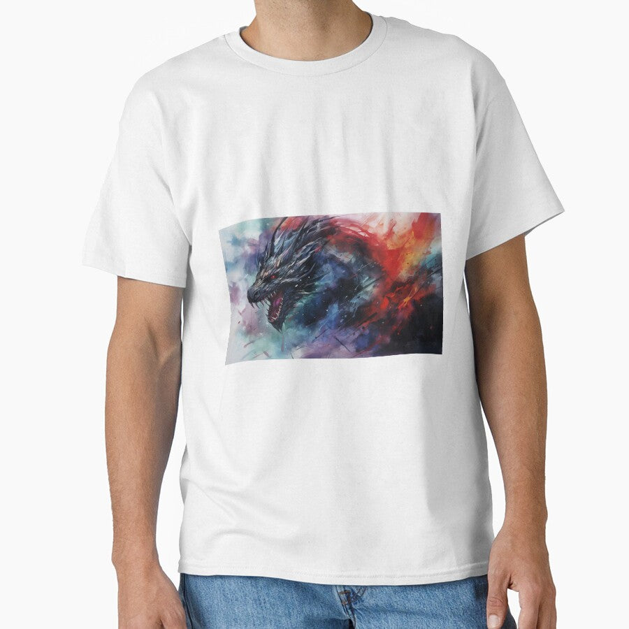 Dark Fantasy Watercolor - Roaring Winter Dragon by Fantasy Masterpiece T-Shirts, Hoodie, Sweatshirt (Image 1)