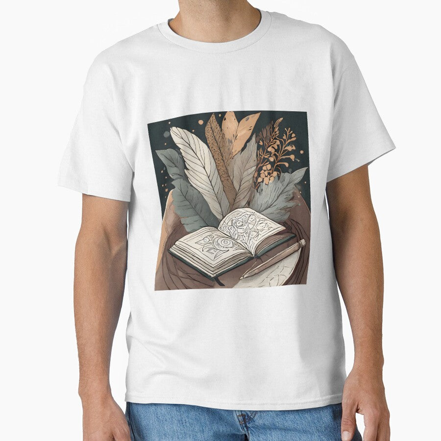 Aesthetic Feather & Journal | Digitally Made by BesideStyles T-Shirts, Hoodie, Sweatshirt | BlankRebels.com (Image 1)