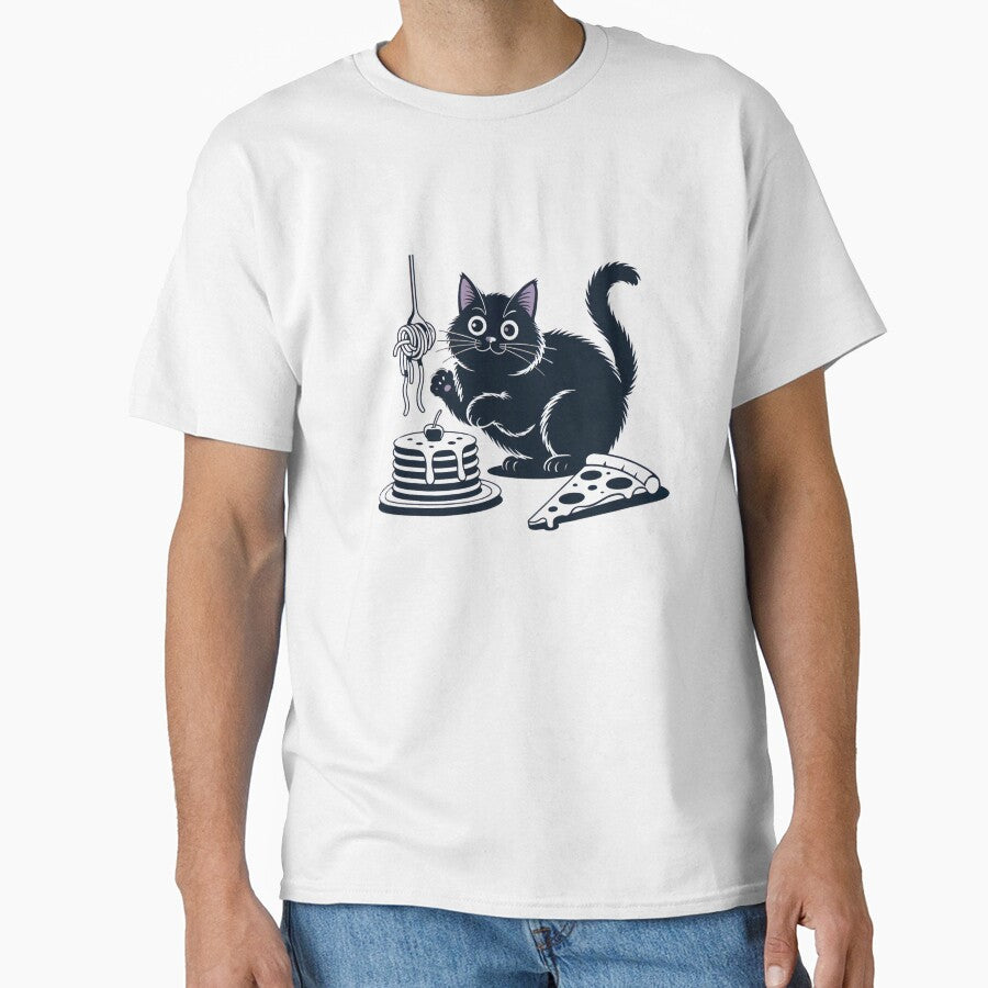 Foodie Cute Black Cat by MadCatPrints T-Shirts, Hoodie, Sweatshirt | BlankRebels.com (Image 1)