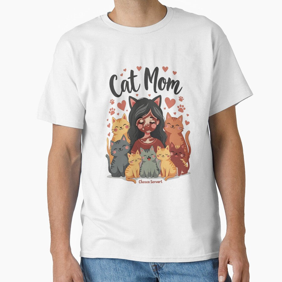 Cat Mom Chosen Servant - Cute Kawaii Multi Cat Owner Illustration by haitrieuic96 T-Shirts, Hoodie, Sweatshirt (Image 1)