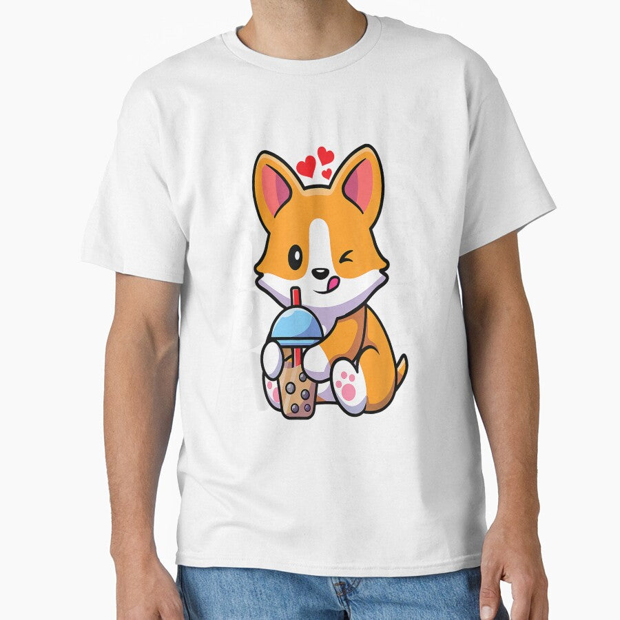 Cute Boba Dog Lover Boba Tea Corgi Tea Lovers Corgis Lover by Tasha McGlashan T-Shirts, Hoodie, Sweatshirt (Image 1)
