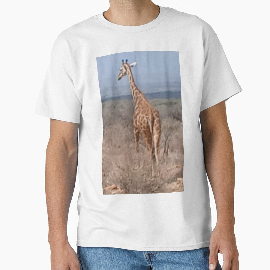 African Majesty: Giraffe in Natural Masai Mara Habitat by annenambiro T-Shirts, Hoodie, Sweatshirt (Image 1)