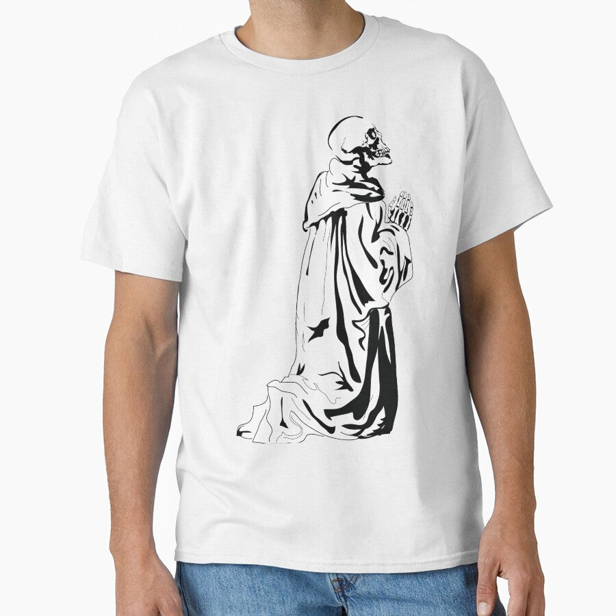 Praying Skeleton by HippieWizardArt T-Shirts, Hoodie, Sweatshirt | BlankRebels.com (Image 1)