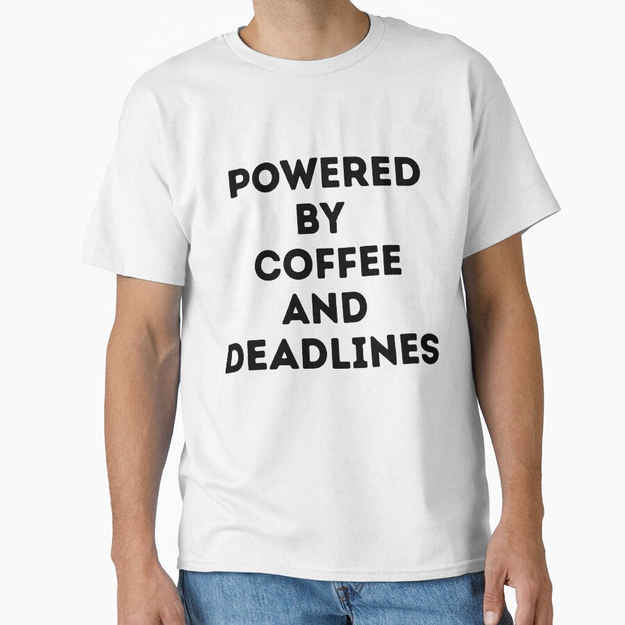 Powered by Coffee and Deadlines – Funny Developer Work Quote by p-frosty-design