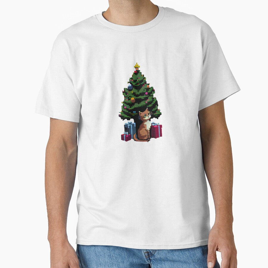 Christmas tree with cat and gifts! by Pixelarium T-Shirts, Hoodie, Sweatshirt | BlankRebels.com (Image 1)