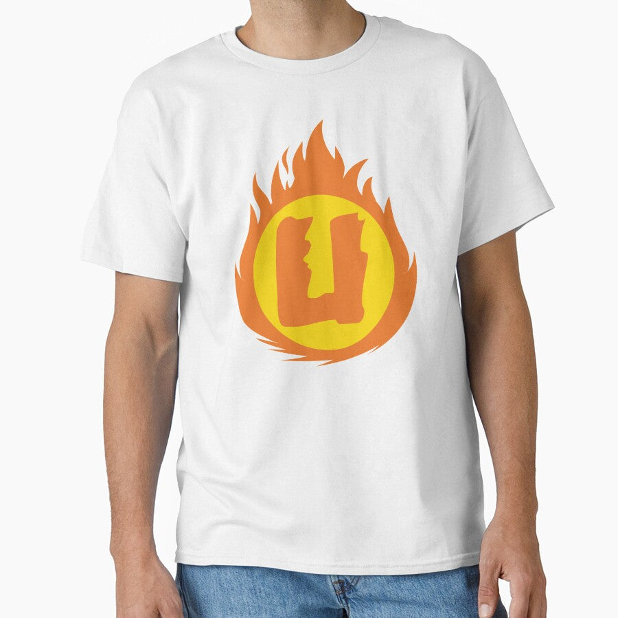 Superhero Letter U. Fire Insignia by mgulin T-Shirts, Hoodie, Sweatshirt | BlankRebels.com (Image 1)