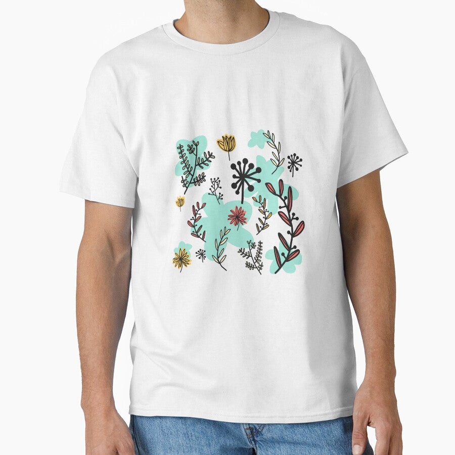 Flowers flower nature art minimalist design handmade pattern by Tropical Blood T-Shirts, Hoodie, Sweatshirt (Image 1)