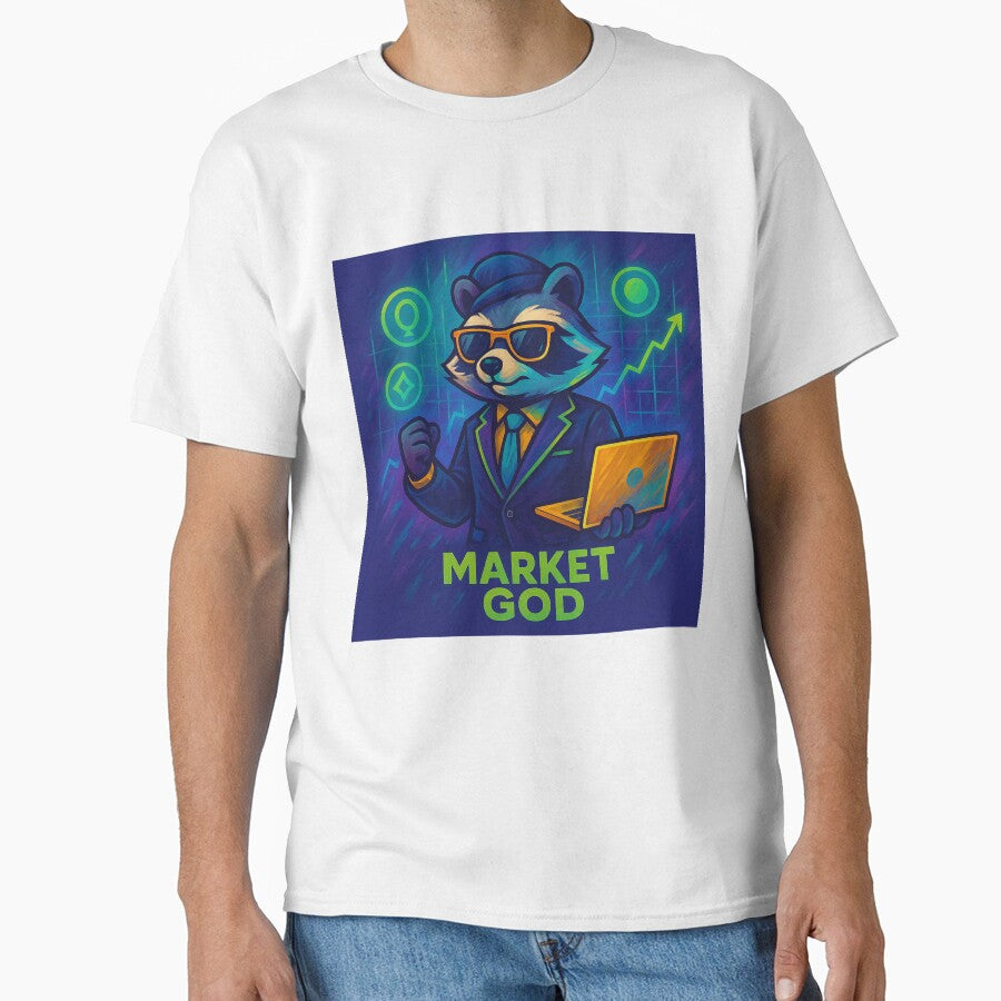Market God – Cool Raccoon Trader Stock Market by the-dovlat T-Shirts, Hoodie, Sweatshirt | BlankRebels.com (Image 1)