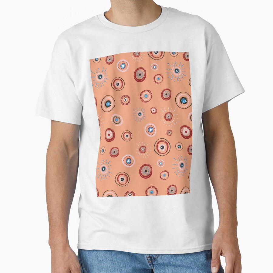 Greek evil eye pattern | Orange background by Lena Morf T-Shirts, Hoodie, Sweatshirt | BlankRebels.com (Image 1)