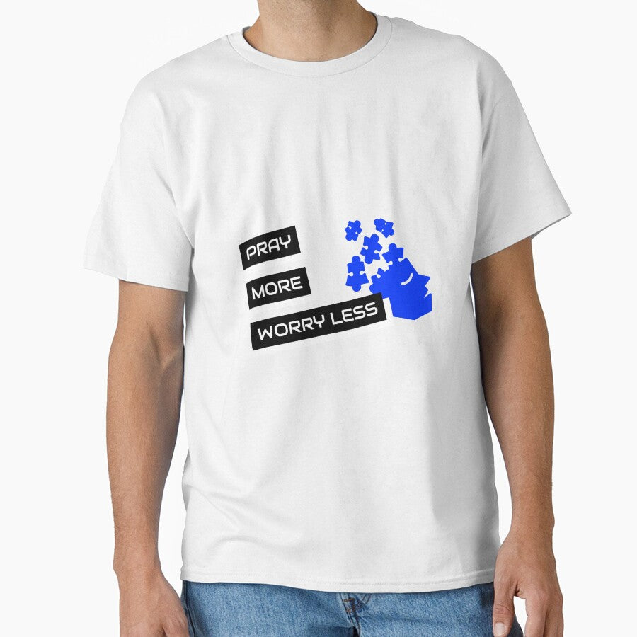 Pray More Worry Less. Inspirational Christian Quote Sticker by SuccessfulVibes T-Shirts, Hoodie, Sweatshirt (Image 1)