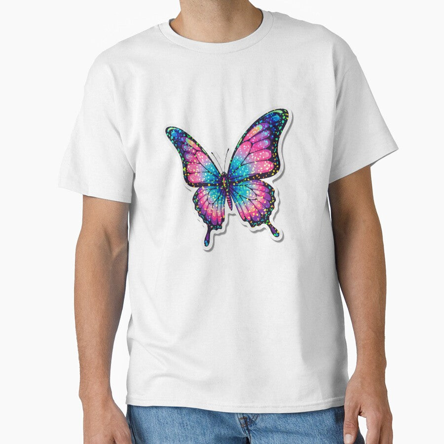 Y2K Aesthetic Butterfly Sticker – Vaporwave Holographic Design by 001Haiba T-Shirts, Hoodie, Sweatshirt (Image 1)