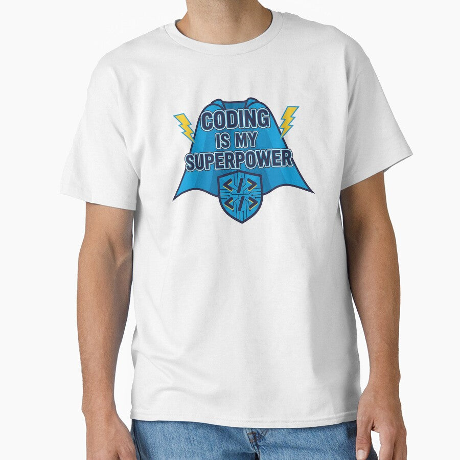 Coding Is My Superpower – Funny Programmer Hero T-Shirt by Muzgle Hoodie, Sweatshirt | BlankRebels.com (Image 1)