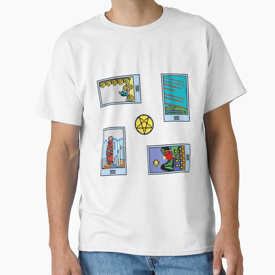 Pixel Waite Tarot Minor Arcana Eights - 81st Sticker Pack and Magnets by Pixel Waite T-Shirts, Hoodie, Sweatshirt (Image 1)