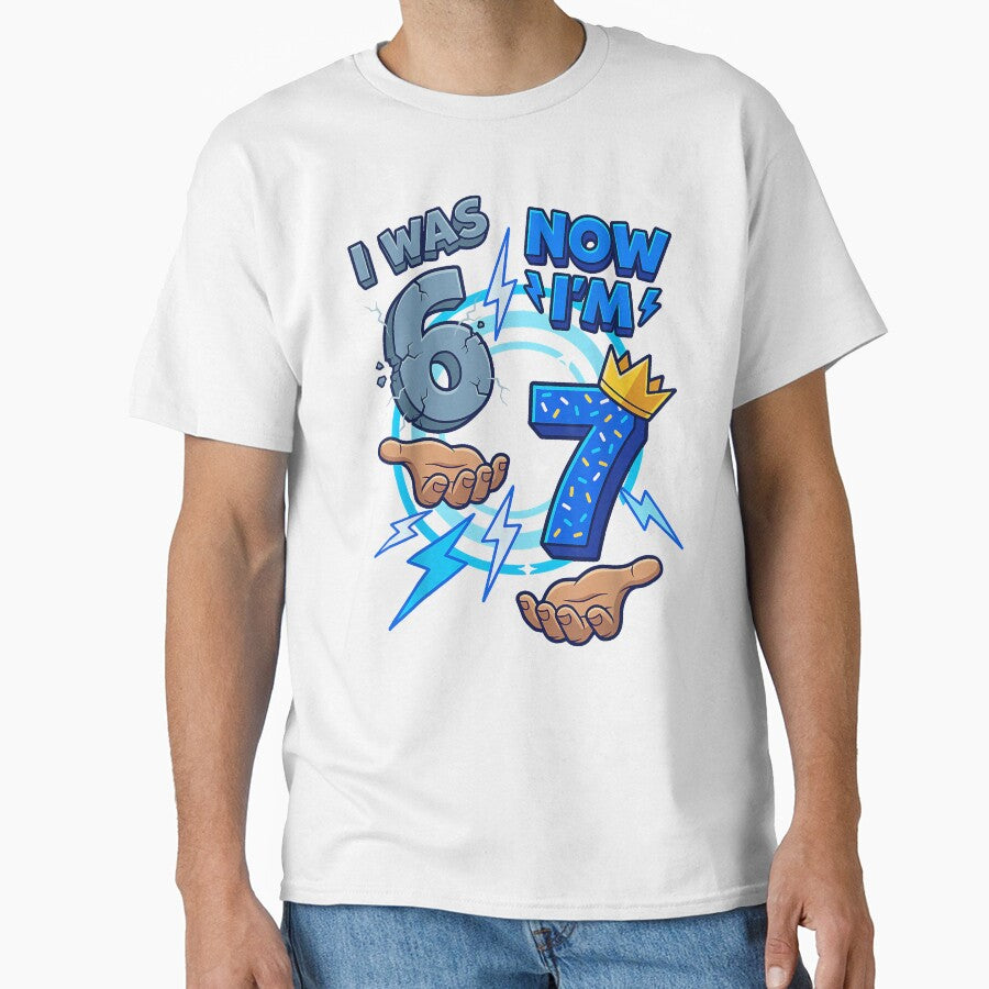 I Was 6 Now I'M 7 7Th Birthday 6 7 Birthday Boys T Shirt by surikhocnhe2022