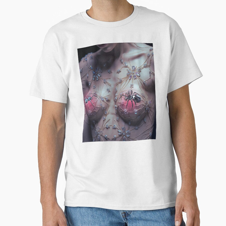 Female Silhouette with Metallic Spiders by mooncakekaro T-Shirts, Hoodie, Sweatshirt | BlankRebels.com (Image 1)