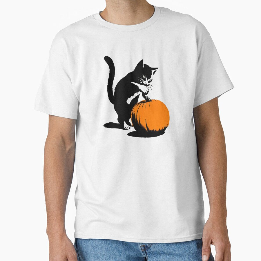Black Cat with Pumpkin by Blink Art Studio T-Shirts, Hoodie, Sweatshirt | BlankRebels.com (Image 1)