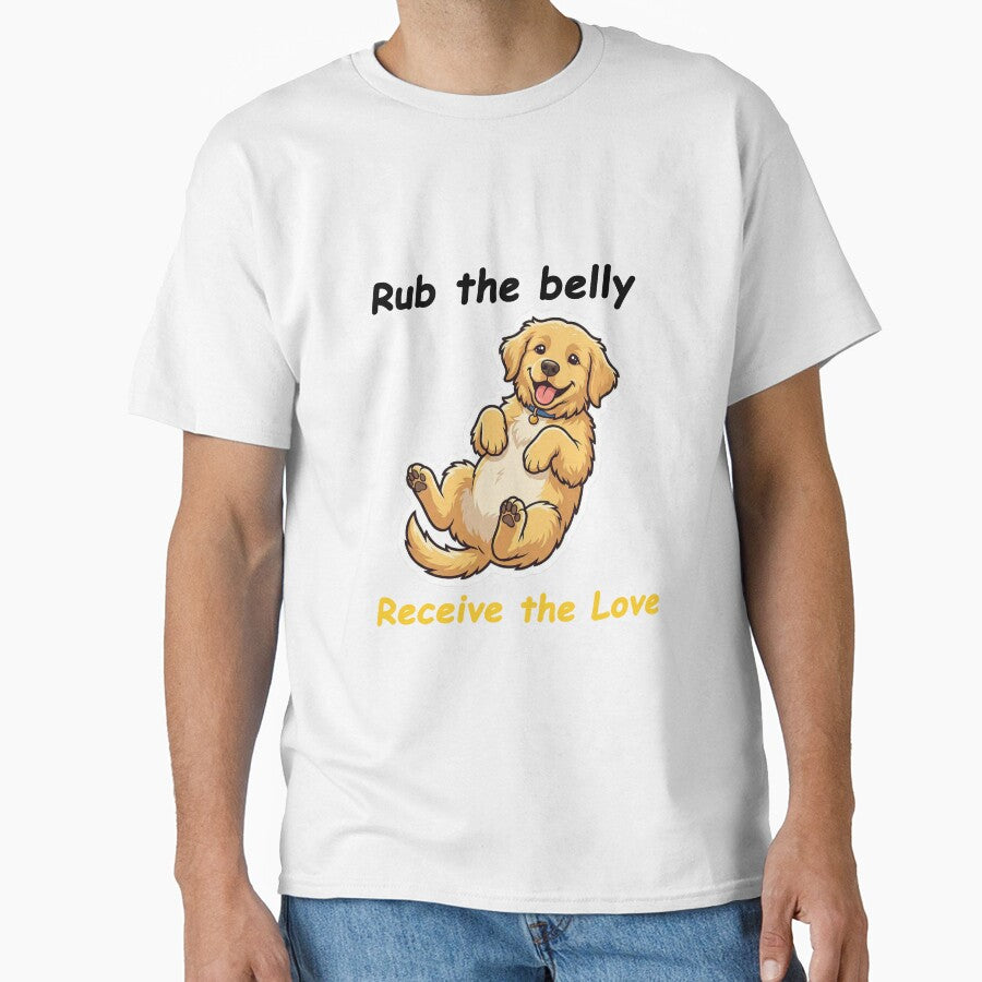 Golden Retriever Belly Rub – Cute Happy Dog by Shubenzo T-Shirts, Hoodie, Sweatshirt | BlankRebels.com (Image 1)