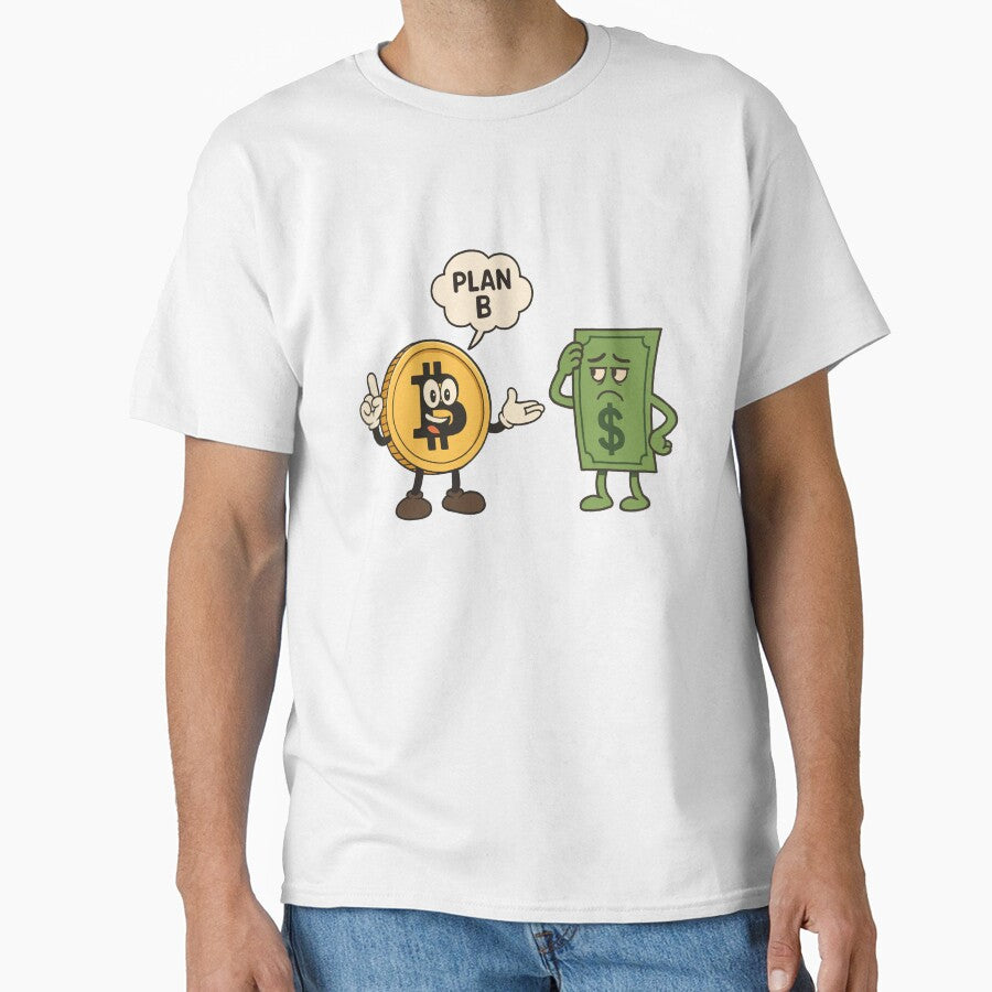 Plan B: Bitcoin vs Cash by Latitude 1°N T-Shirts, Hoodie, Sweatshirt | BlankRebels.com (Image 1)