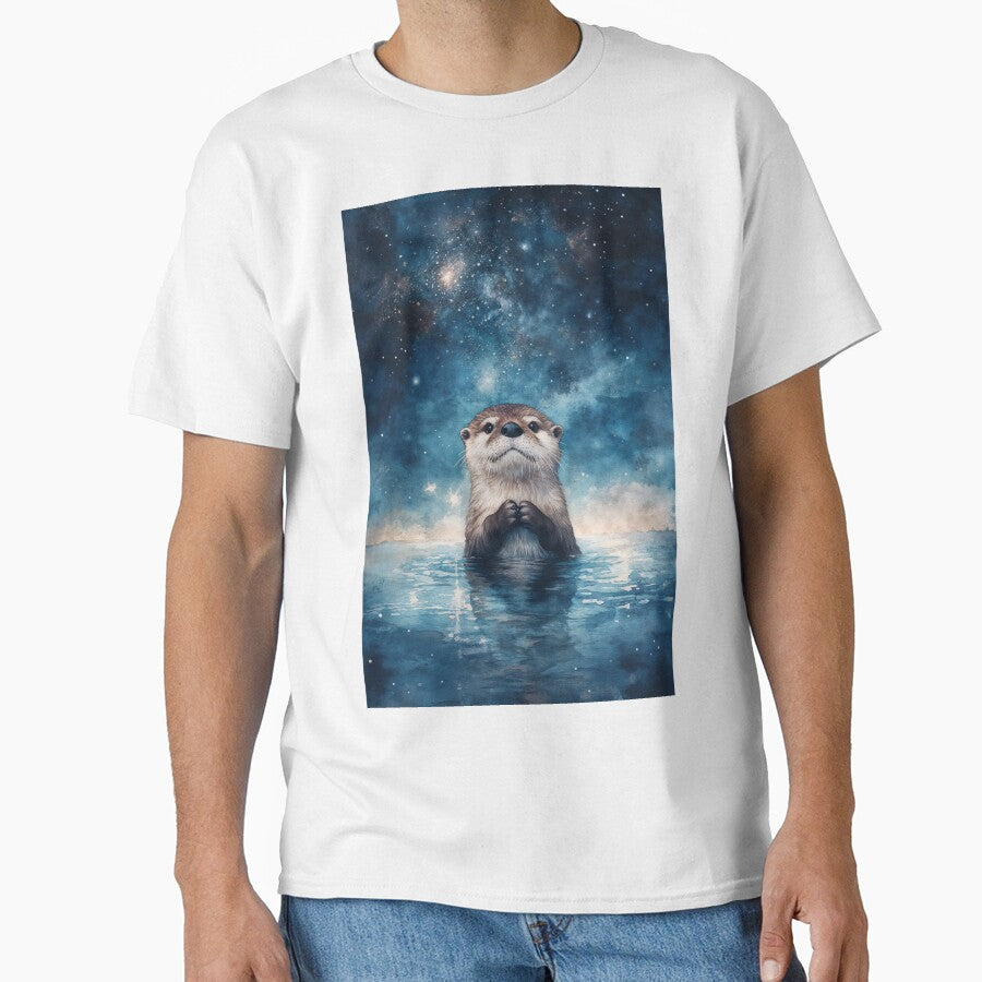 Cosmic Curiosity – Otter Beneath the Stars by AshiraCreations T-Shirts, Hoodie, Sweatshirt | BlankRebels.com (Image 1)