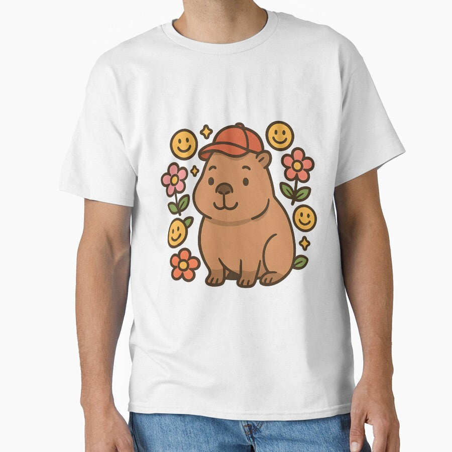 Capybara Cap Flowers T-Shirts, Hoodie, Sweatshirt