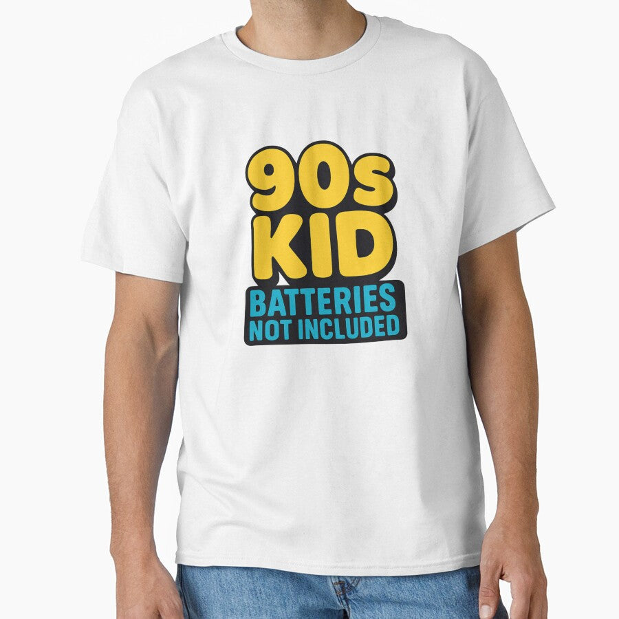 90s Kid – Batteries Not Included | Retro Nostalgia T-Shirt by F3Threads Hoodie, Sweatshirt | BlankRebels.com (Image 1)