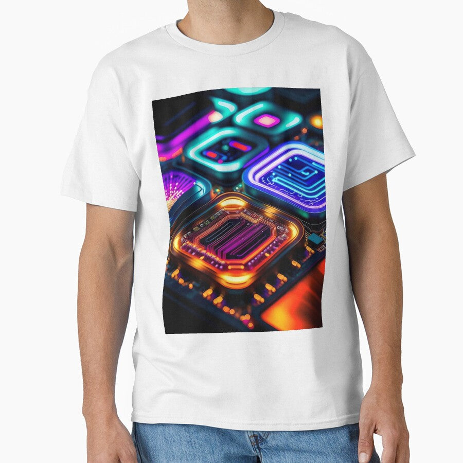 Colorful Digital Circuit Abstract Art by Esterlane T-Shirts, Hoodie, Sweatshirt | BlankRebels.com (Image 1)