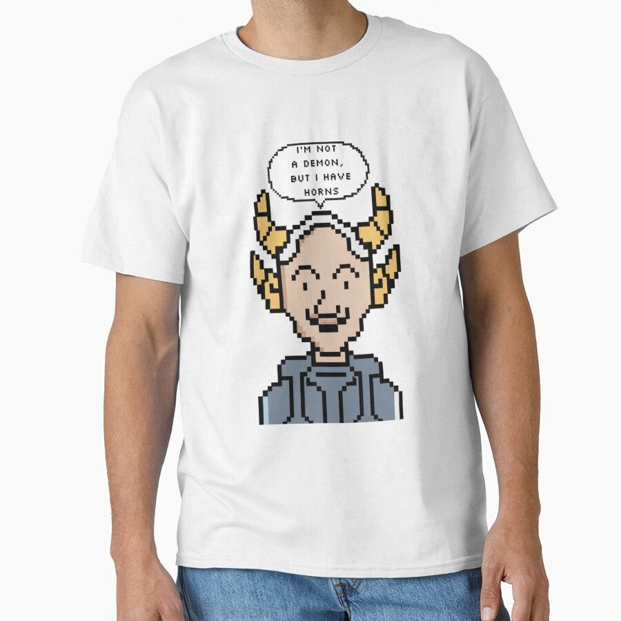 I am not a demon, but I have horns, old man | Pixel Style by CircinusStore T-Shirts, Hoodie, Sweatshirt (Image 1)