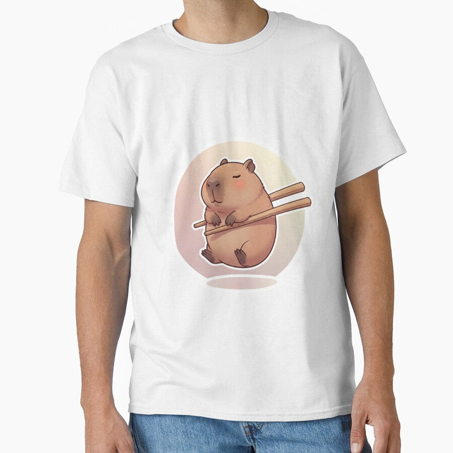 Kawaii Capybara with Chopsticks – Cute Ramen Lover by soletstudio T-Shirts, Hoodie, Sweatshirt | BlankRebels.com (Image 1)