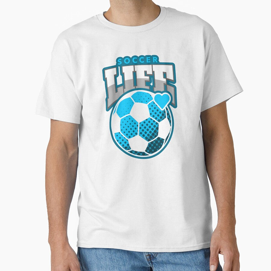 Soccer Life-Blu and Wt hrt by VJKTees