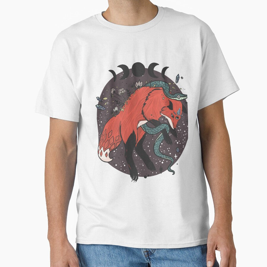 Jumping Fox With Snake And Gemstones by cellsdividing T-Shirts, Hoodie, Sweatshirt | BlankRebels.com (Image 1)