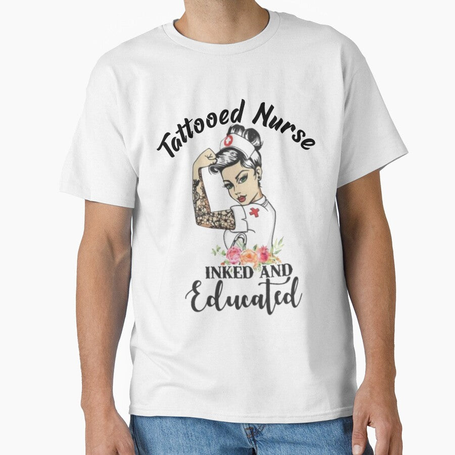 Tattooed Nurse Inked And Educated by EliteSayings T-Shirts, Hoodie, Sweatshirt | BlankRebels.com (Image 1)