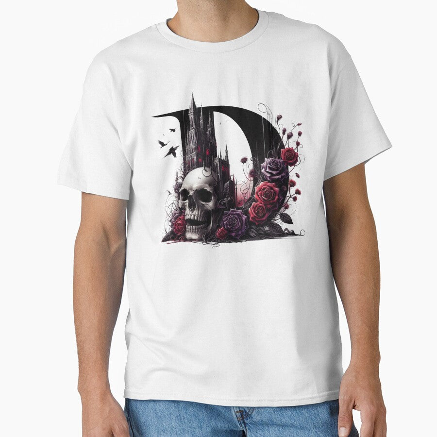 Gothic Halloween Skull and Roses D by CultDigHoriz T-Shirts, Hoodie, Sweatshirt | BlankRebels.com (Image 1)