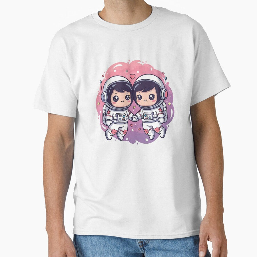 Astronaut Love – Floating Together in Space | Valentine’s Day Cosmic Couple by Pluto ⭐️ T-Shirts, Hoodie,... (Image 1)