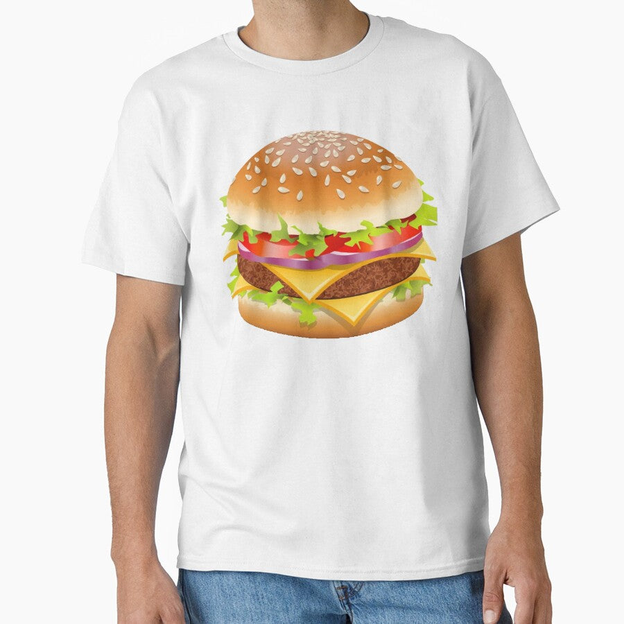 Cute Hamburger Illustration - Fast Food Cartoon Art by vekotpu T-Shirts, Hoodie, Sweatshirt | BlankRebels.com (Image 1)