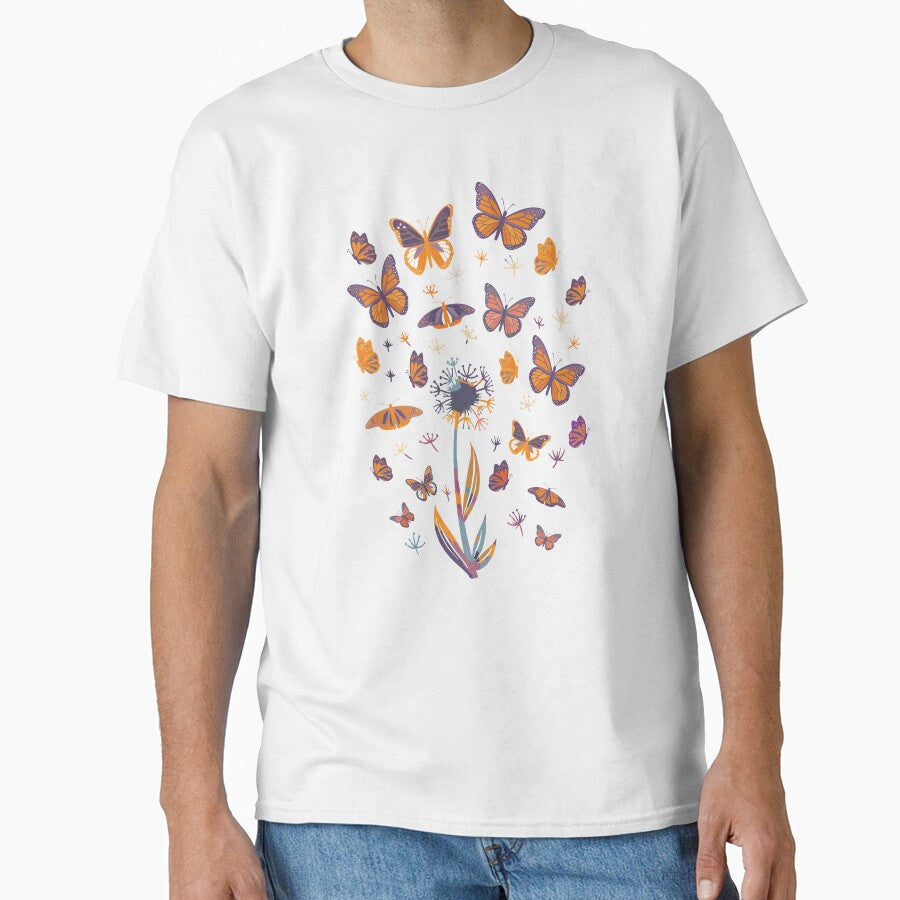 Dandelion Butterflies Aesthetic Floral Colorful by artado T-Shirts, Hoodie, Sweatshirt | BlankRebels.com (Image 1)